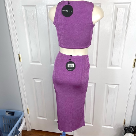 WHITE FOX BOUTIQUE So Romantic Drawstring Set PURPLE 2 piece stretchy M … - Picture 7 of 12